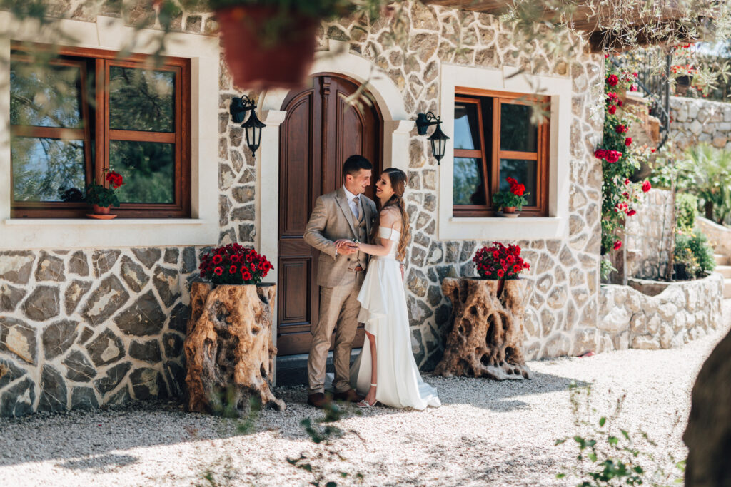 Image of newly wed at Olive Queen Rustic Villa